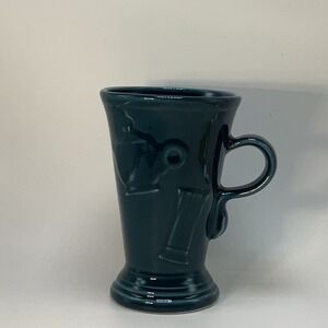 Fiesta Ware Juniper Pedestal Mug w/ Embossed Shapes Retired Homer Laughlin 6"
